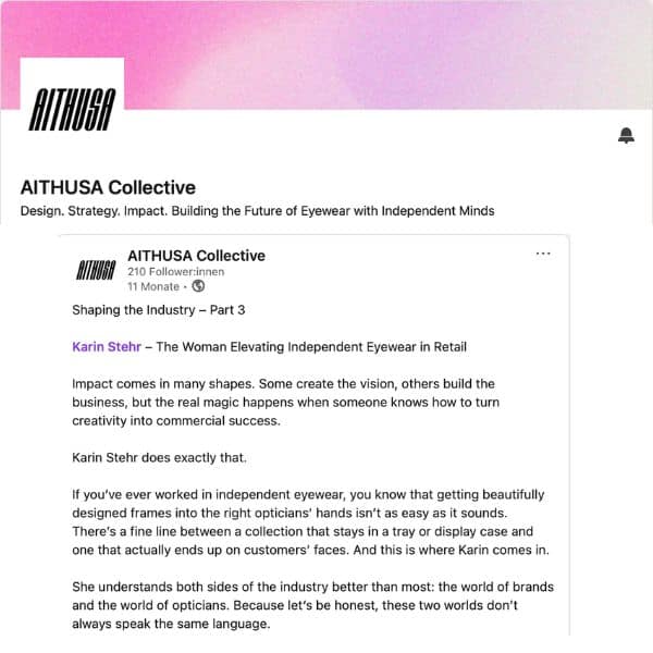 LinkedIn Artikel von AIThusa über Karin Stehr