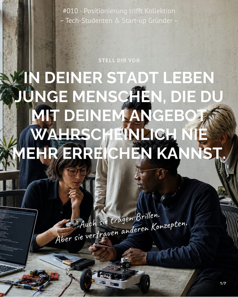 Eine kleine Gruppe junger Studenten über einen Tisch mit digitalen Gadgets gebeugt
