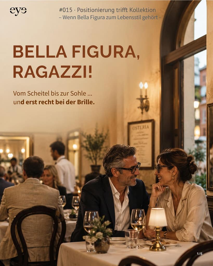 Feines italienisches Restaurant mit ein edel gekleideten Paar am Tisch