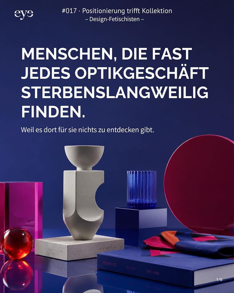 Arrangement aus modernen Skulpturen in knallblau und Pink und weiß